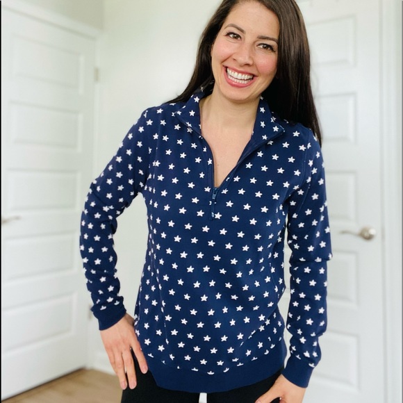 Vineyard Vines Tops - Vineyard Vines Sweatshirt Navy With White Stars Womens Top Size Small